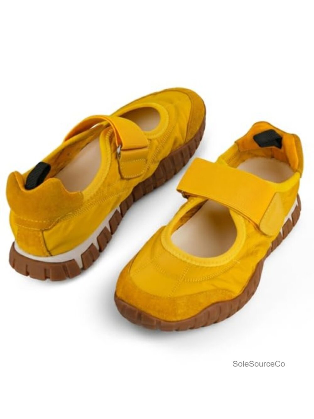 Mary Jane Sneaker Nylon Suede Elastic Strap Slip-On Walking Shoe